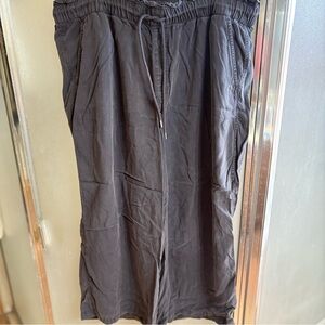 LOFT Navy Lyocell Drawstring Cropped Pants